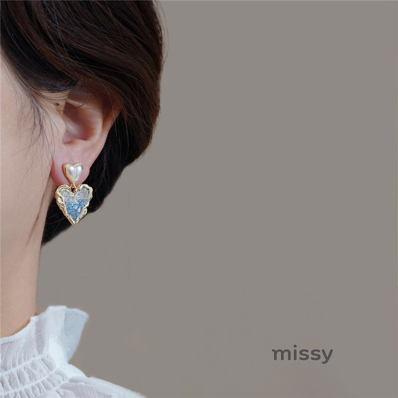 Xenia Gradient Crystal Pearl Drop Earrings [1OOW3P4I]