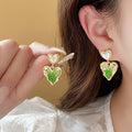 Xenia Gradient Crystal Pearl Drop Earrings [A7W456SA]