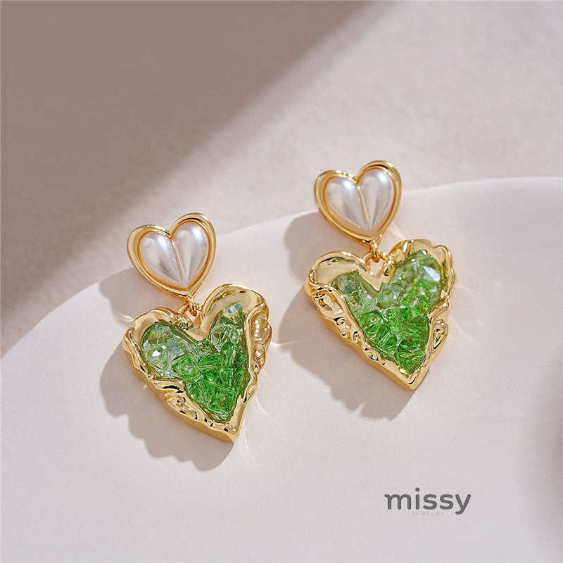 Xenia Gradient Crystal Pearl Drop Earrings [COZKL8QB]