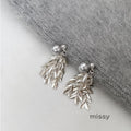 Xitlali Leaf Tassel Stud Earrings [6KYF2BE5]