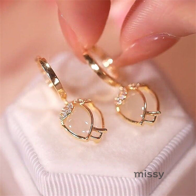 Yashika Gold Tulip Opal Earrings [7TF2HGI1]