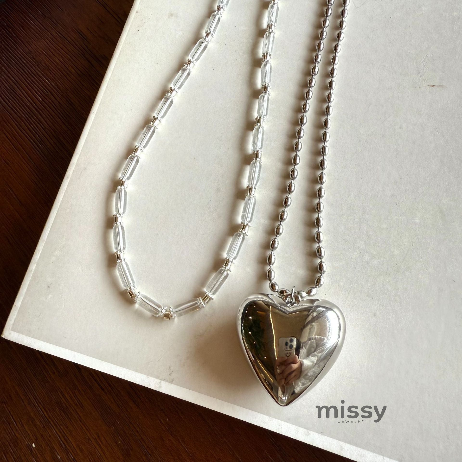 Yatzil Layered Crystal Necklace [KW20WH7M]