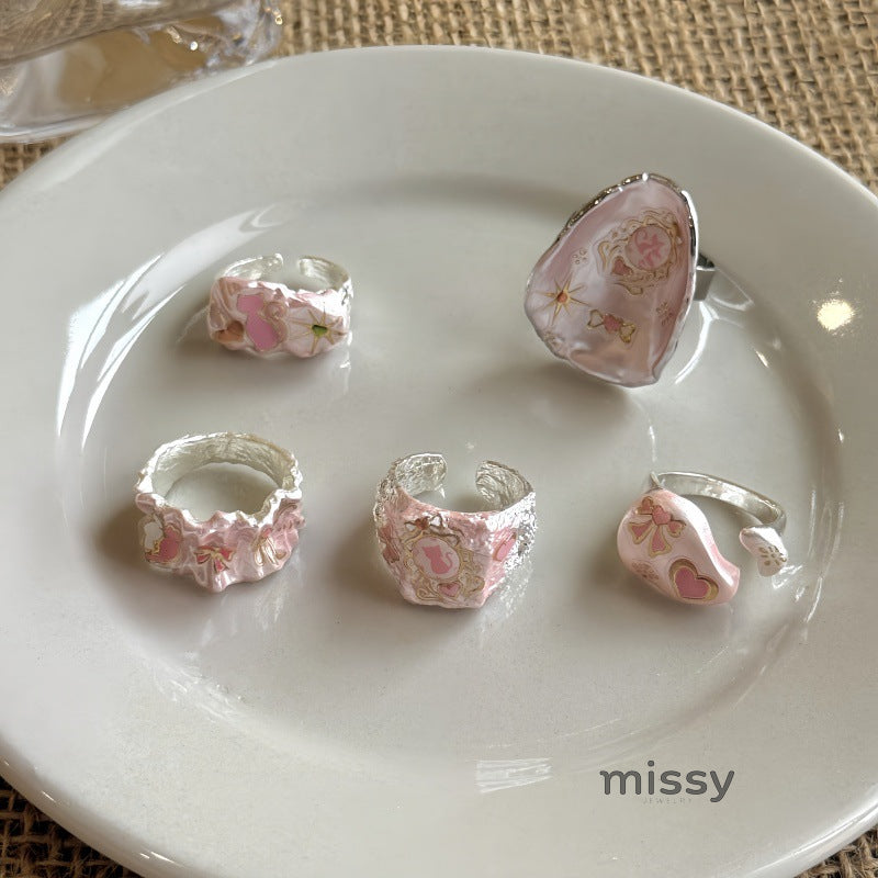 Zendaya Cat Bowknot Enamel Ring [IJ0INTX2]