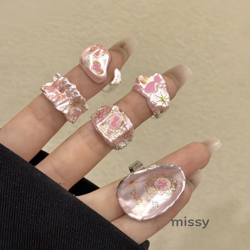 Zendaya Cat Bowknot Enamel Ring [X9H1VDNQ]