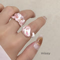 Zendaya Cat Bowknot Enamel Ring [QVBB70IM]