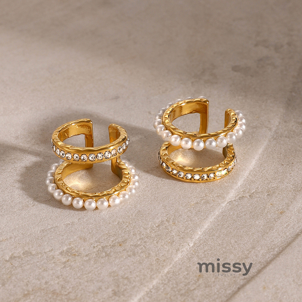Zenia Pearl Ear Cuff Earrings