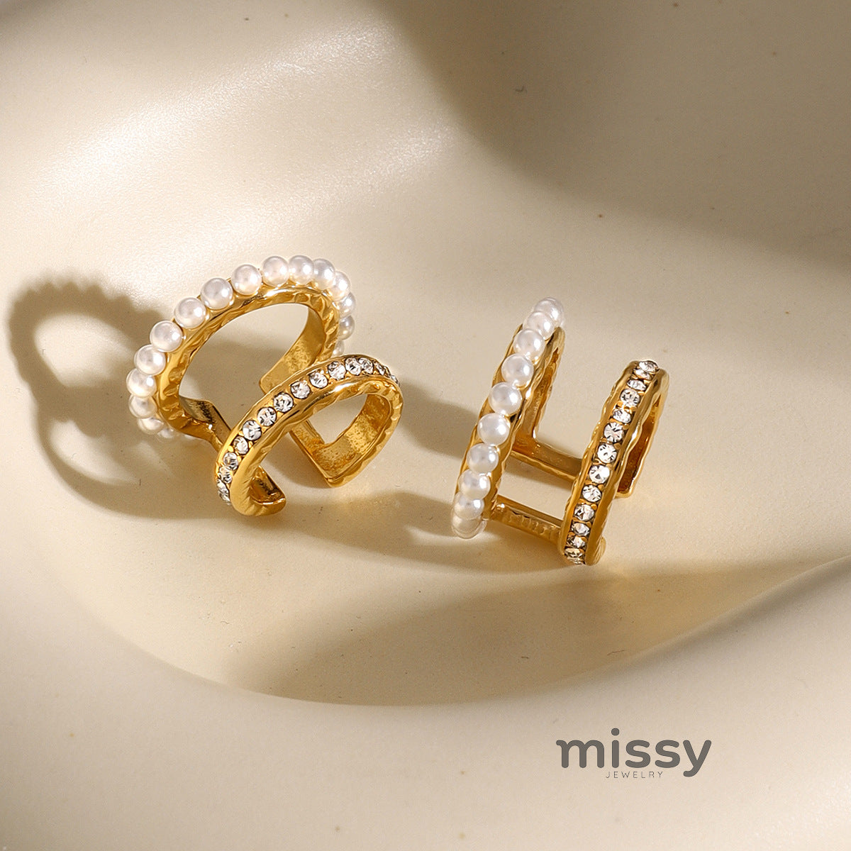 Zenia Pearl Ear Cuff Earrings