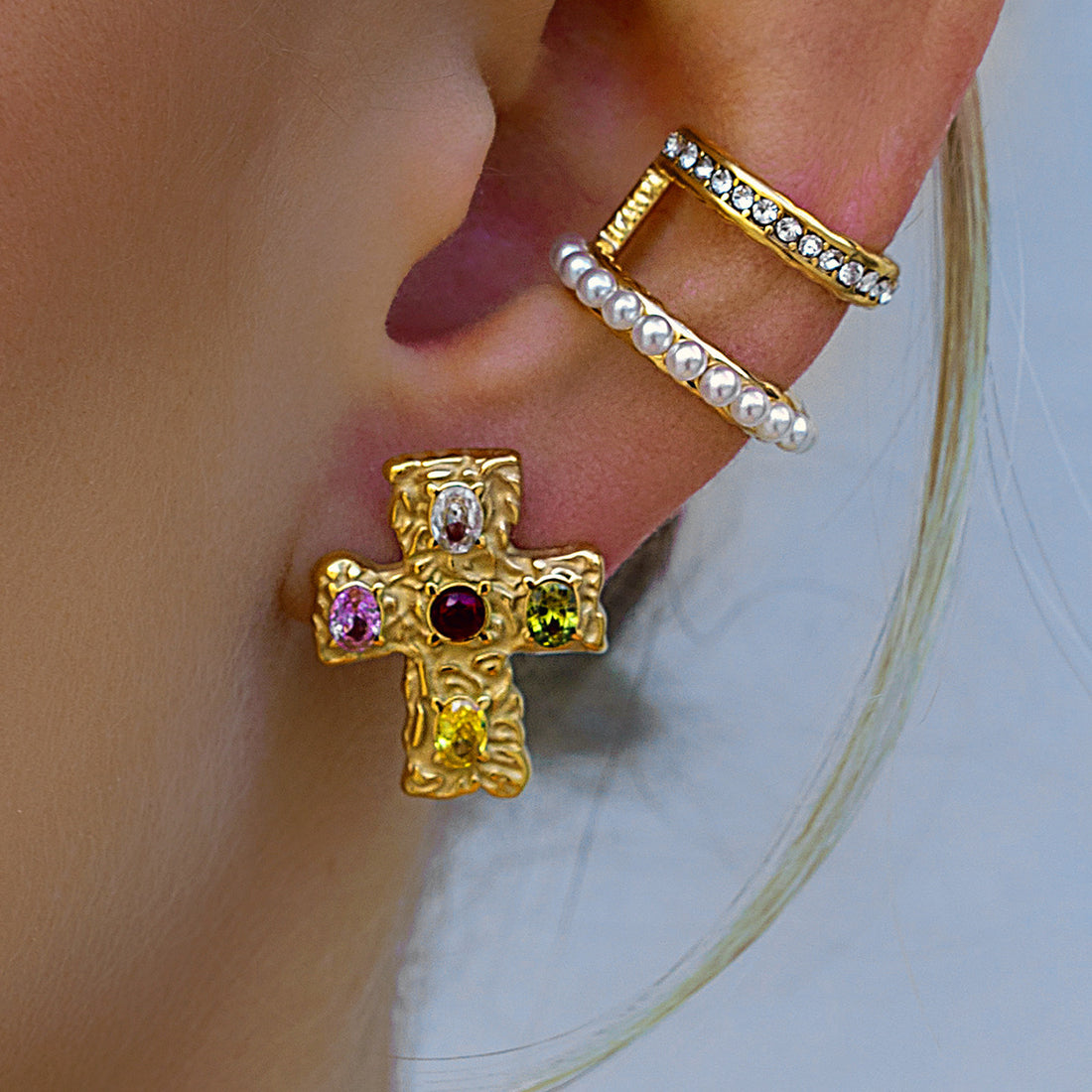 Zenia Pearl Ear Cuff Earrings