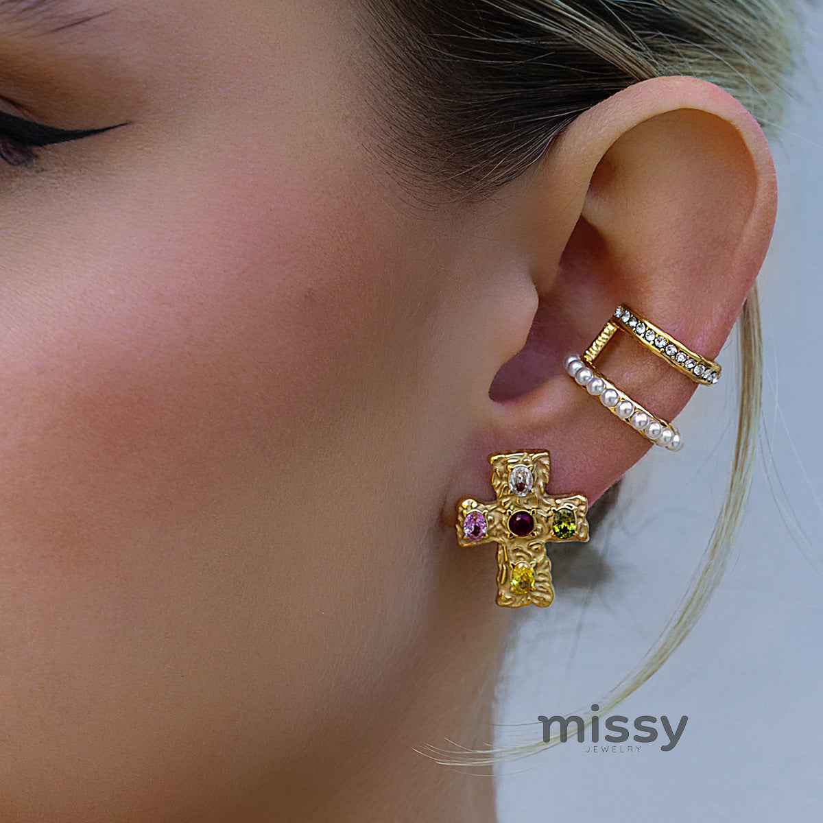 Zenia Pearl Ear Cuff Earrings