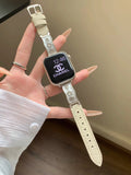 Zircon and Leather Apple Watch Band [7102KD21]