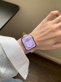 Zircon and Leather Apple Watch Band [YY76Y1AK]
