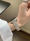 Zircon and Leather Apple Watch Band [OK9FAG68]