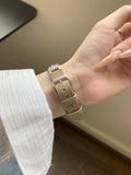 Zircon and Leather Apple Watch Band [REJB8KBP]
