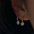 Zircon Solitaire Pendant Hoop Earrings [RZC6VRBB]