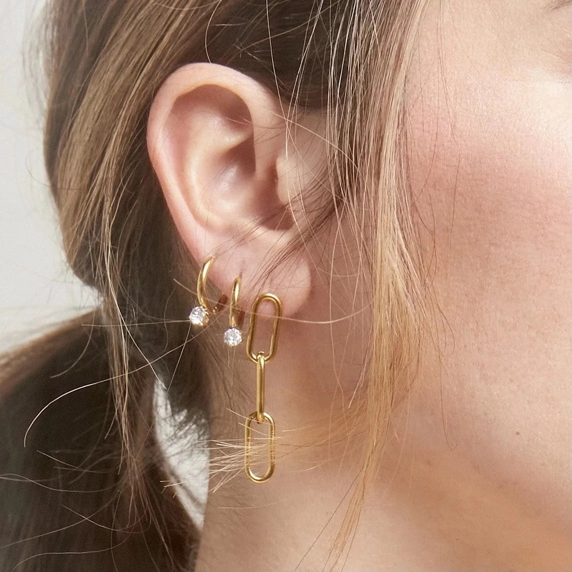 Zircon Solitaire Pendant Hoop Earrings [AI5JXTTG]