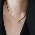Zircon Water Drop Snake Chain Necklace [CGS0UHUD]