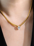 Zircon Water Drop Snake Chain Necklace [BA80PN7T]