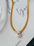 Zircon Water Drop Snake Chain Necklace [K1VV6TT0]