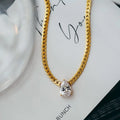 Zircon Water Drop Snake Chain Necklace [9AULXX7R]