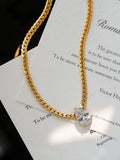 Zircon Water Drop Snake Chain Necklace [YFSFOFZM]