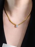 Zircon Water Drop Snake Chain Necklace [BXK7CKFJ]
