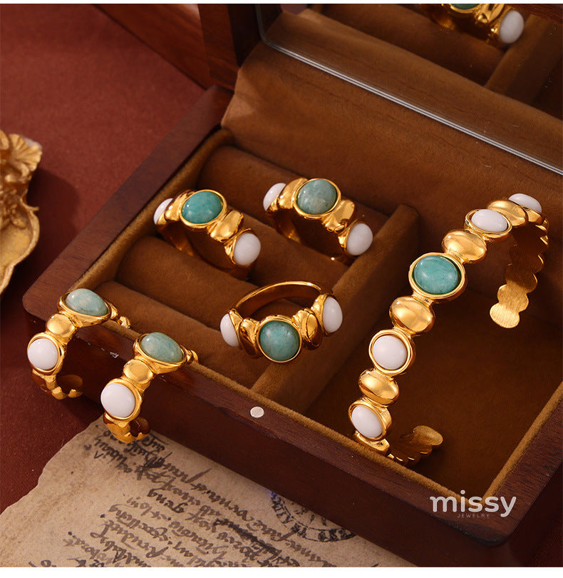 Zo Oval Stone Jewelry Set [I8A1Y46K]