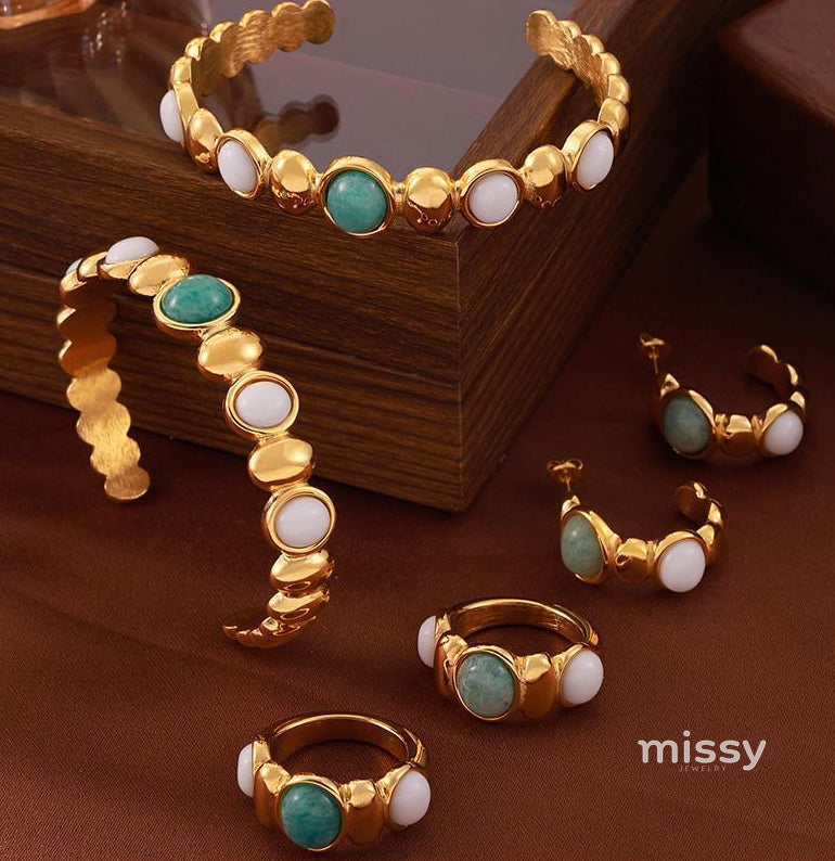Zo Oval Stone Jewelry Set [3Y0OZAJW]
