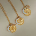 Zodiac Crescent Moon Pendant Necklace [DVQAL6S0]