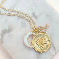 Zodiac Crescent Moon Pendant Necklace [23XOVYTM]