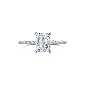 Square Cut 925 Sterling Silver Halo Ring