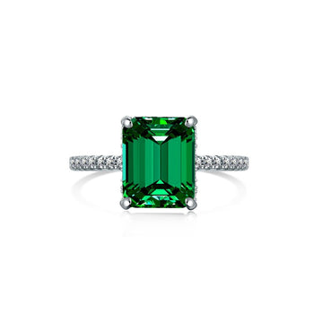 Emerald Cut 925 Sterling Silver Ring