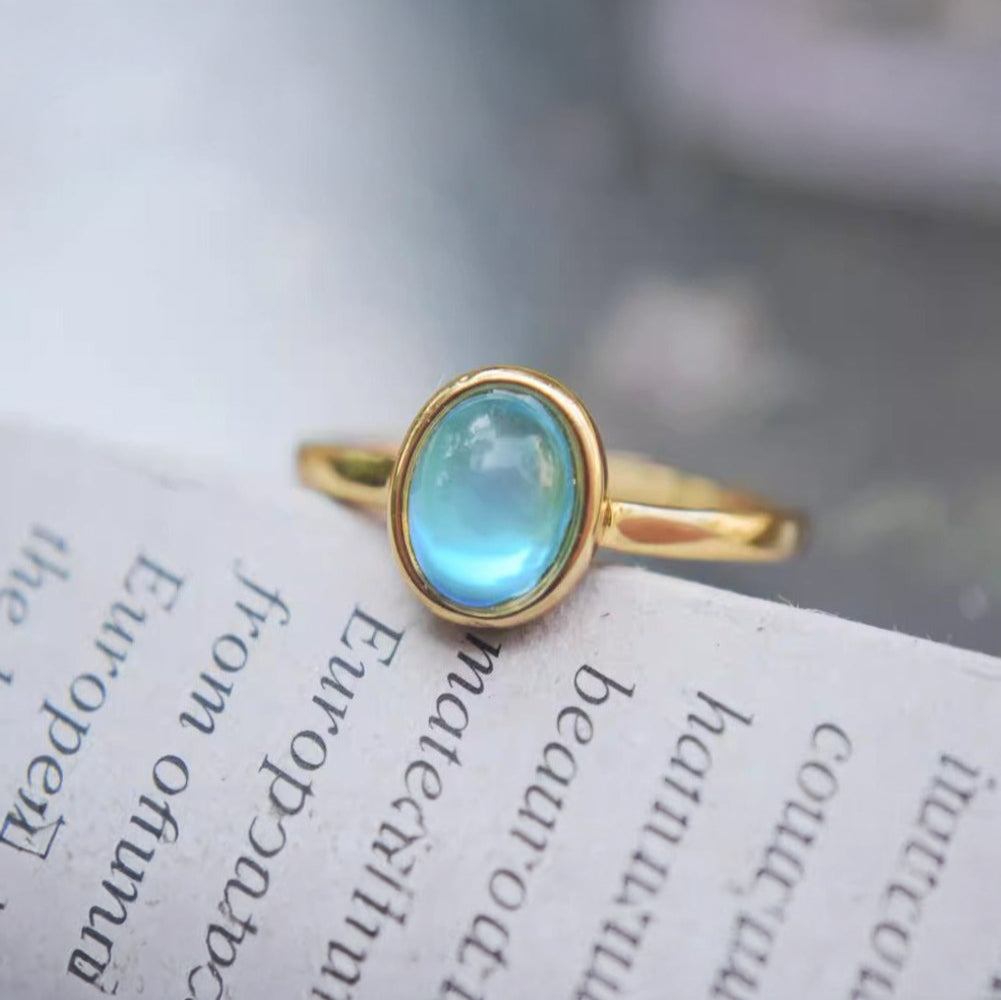 Isabella Oval Blue Gemstone Vintage Ring (Copy)