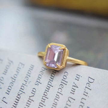 Isabella Rectangular Crystal Vintage Ring