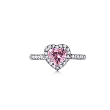 Heart Crystal 925 Sterling 925 Sterling Silver Ring