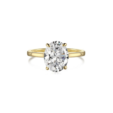 Round Sparkle Crystal 925 Sterling Silver Gold Ring